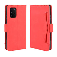 Funda de Cuero Cartera con Soporte Carcasa BY3 para Samsung Galaxy A91 Rojo