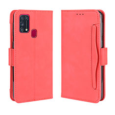 Funda de Cuero Cartera con Soporte Carcasa BY3 para Samsung Galaxy M21s Rojo