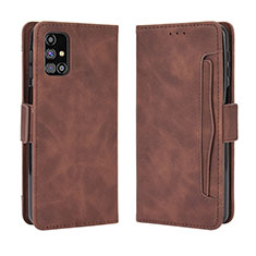 Funda de Cuero Cartera con Soporte Carcasa BY3 para Samsung Galaxy M31s Marron