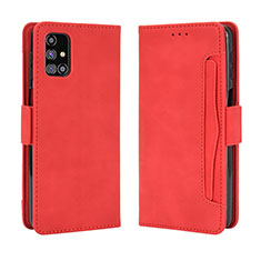 Funda de Cuero Cartera con Soporte Carcasa BY3 para Samsung Galaxy M31s Rojo