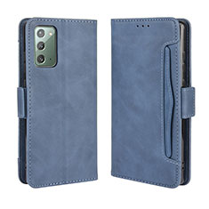 Funda de Cuero Cartera con Soporte Carcasa BY3 para Samsung Galaxy Note 20 5G Azul