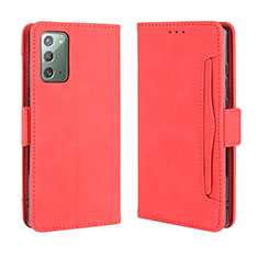 Funda de Cuero Cartera con Soporte Carcasa BY3 para Samsung Galaxy Note 20 5G Rojo
