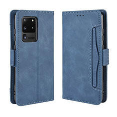 Funda de Cuero Cartera con Soporte Carcasa BY3 para Samsung Galaxy S20 Ultra 5G Azul