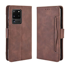 Funda de Cuero Cartera con Soporte Carcasa BY3 para Samsung Galaxy S20 Ultra 5G Marron