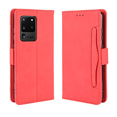 Funda de Cuero Cartera con Soporte Carcasa BY3 para Samsung Galaxy S20 Ultra Rojo