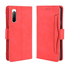 Funda de Cuero Cartera con Soporte Carcasa BY3 para Sony Xperia 10 II Rojo