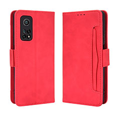 Funda de Cuero Cartera con Soporte Carcasa BY3 para Xiaomi Mi 10T 5G Rojo