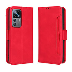 Funda de Cuero Cartera con Soporte Carcasa BY3 para Xiaomi Mi 12T 5G Rojo