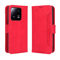 Funda de Cuero Cartera con Soporte Carcasa BY3 para Xiaomi Mi 13 Pro 5G Rojo