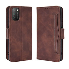 Funda de Cuero Cartera con Soporte Carcasa BY3 para Xiaomi Poco M3 Marron