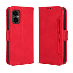 Funda de Cuero Cartera con Soporte Carcasa BY3 para Xiaomi Poco M4 5G Rojo