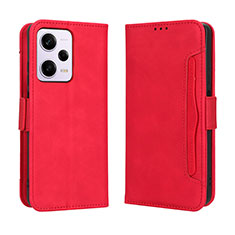 Funda de Cuero Cartera con Soporte Carcasa BY3 para Xiaomi Redmi Note 12 Pro 5G Rojo