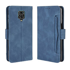 Funda de Cuero Cartera con Soporte Carcasa BY3 para Xiaomi Redmi Note 9 Pro Azul