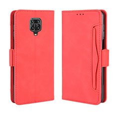 Funda de Cuero Cartera con Soporte Carcasa BY3 para Xiaomi Redmi Note 9 Pro Rojo
