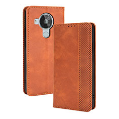 Funda de Cuero Cartera con Soporte Carcasa BY4 para Nokia 7.3 Marron