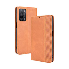 Funda de Cuero Cartera con Soporte Carcasa BY4 para Oppo A56 5G Marron