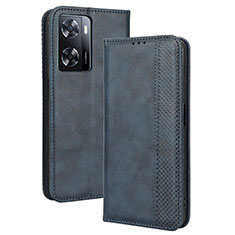 Funda de Cuero Cartera con Soporte Carcasa BY4 para Oppo A77 4G Azul