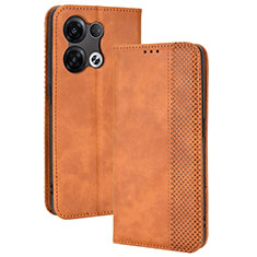 Funda de Cuero Cartera con Soporte Carcasa BY4 para Oppo Reno9 5G Marron