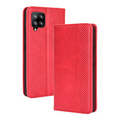 Funda de Cuero Cartera con Soporte Carcasa BY4 para Samsung Galaxy A42 5G Rojo