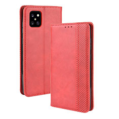 Funda de Cuero Cartera con Soporte Carcasa BY4 para Samsung Galaxy A81 Rojo