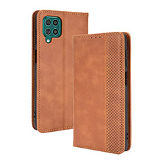 Funda de Cuero Cartera con Soporte Carcasa BY4 para Samsung Galaxy F62 5G Marron