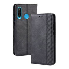 Funda de Cuero Cartera con Soporte Carcasa BY4 para Samsung Galaxy M30 Negro