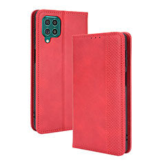 Funda de Cuero Cartera con Soporte Carcasa BY4 para Samsung Galaxy M62 4G Rojo