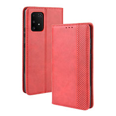 Funda de Cuero Cartera con Soporte Carcasa BY4 para Samsung Galaxy M80S Rojo