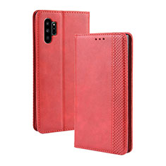 Funda de Cuero Cartera con Soporte Carcasa BY4 para Samsung Galaxy Note 10 Plus 5G Rojo