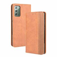 Funda de Cuero Cartera con Soporte Carcasa BY4 para Samsung Galaxy S20 Lite 5G Marron