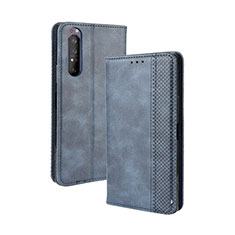 Funda de Cuero Cartera con Soporte Carcasa BY4 para Sony Xperia 5 II Azul