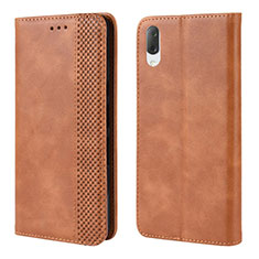 Funda de Cuero Cartera con Soporte Carcasa BY4 para Sony Xperia L3 Marron