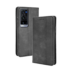 Funda de Cuero Cartera con Soporte Carcasa BY4 para Vivo X60 Pro+ Plus 5G Negro