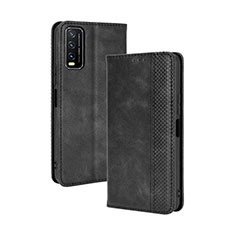 Funda de Cuero Cartera con Soporte Carcasa BY4 para Vivo Y20s Negro