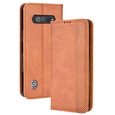 Funda de Cuero Cartera con Soporte Carcasa BY4 para Xiaomi Black Shark 5 RS 5G Marron