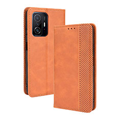 Funda de Cuero Cartera con Soporte Carcasa BY4 para Xiaomi Mi 11T Pro 5G Marron