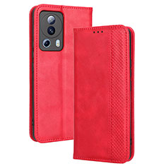 Funda de Cuero Cartera con Soporte Carcasa BY4 para Xiaomi Mi 13 Lite 5G Rojo