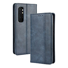 Funda de Cuero Cartera con Soporte Carcasa BY4 para Xiaomi Mi Note 10 Lite Azul