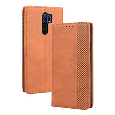 Funda de Cuero Cartera con Soporte Carcasa BY4 para Xiaomi Poco M2 Marron