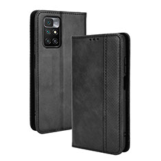 Funda de Cuero Cartera con Soporte Carcasa BY4 para Xiaomi Redmi 10 4G Negro