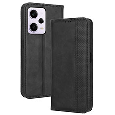 Funda de Cuero Cartera con Soporte Carcasa BY4 para Xiaomi Redmi Note 12 Pro 5G Negro