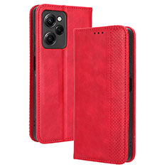 Funda de Cuero Cartera con Soporte Carcasa BY4 para Xiaomi Redmi Note 12 Pro Speed 5G Rojo