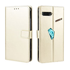 Funda de Cuero Cartera con Soporte Carcasa BY5 para Asus ROG Phone II ZS660KL Oro