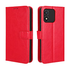 Funda de Cuero Cartera con Soporte Carcasa BY5 para Huawei Honor X5 Rojo