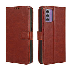 Funda de Cuero Cartera con Soporte Carcasa BY5 para Nokia C300 Marron