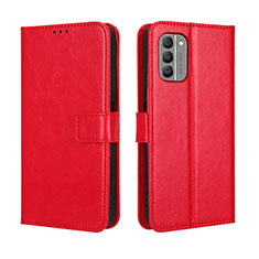 Funda de Cuero Cartera con Soporte Carcasa BY5 para Nokia G400 5G Rojo