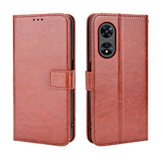 Funda de Cuero Cartera con Soporte Carcasa BY5 para Oppo A78 5G Marron