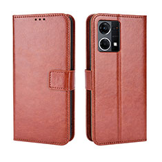 Funda de Cuero Cartera con Soporte Carcasa BY5 para Oppo Reno7 4G Marron