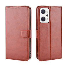 Funda de Cuero Cartera con Soporte Carcasa BY5 para Oppo Reno7 A Marron