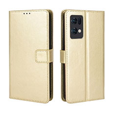 Funda de Cuero Cartera con Soporte Carcasa BY5 para Oppo Reno7 Pro 5G Oro